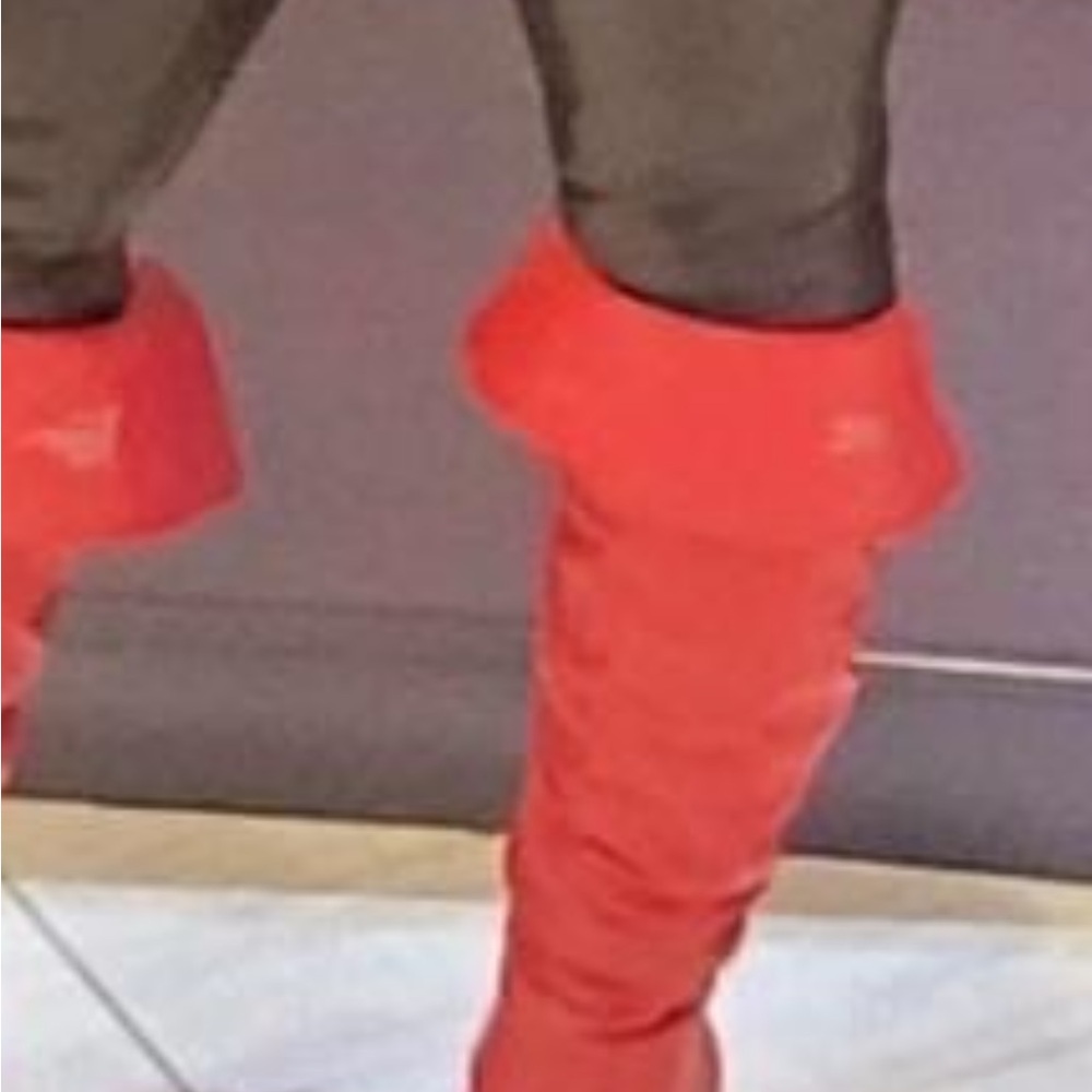 INC Women’s Iyonna Faux Leather Over-The-Knee Boots Red - Picture 3 of 11